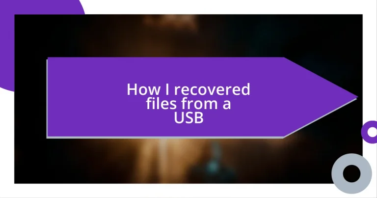 How I recovered files from a USB