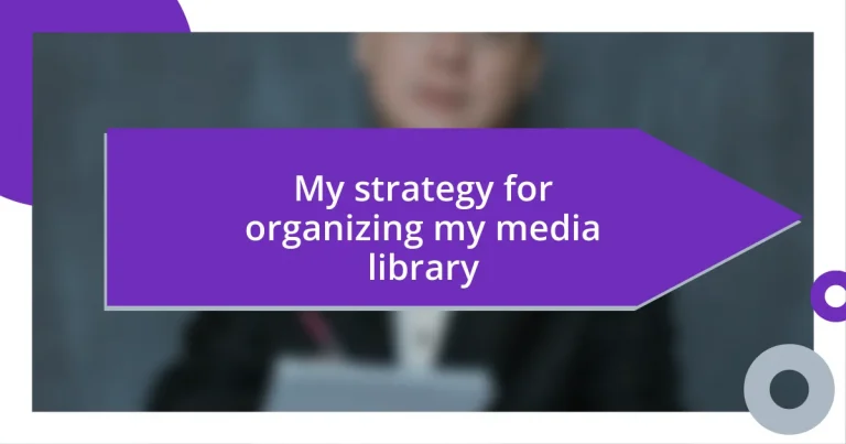 My strategy for organizing my media library