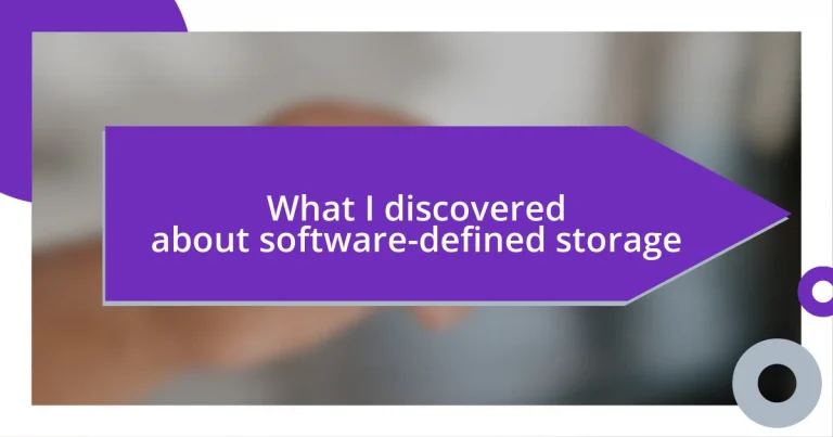 What I discovered about software-defined storage